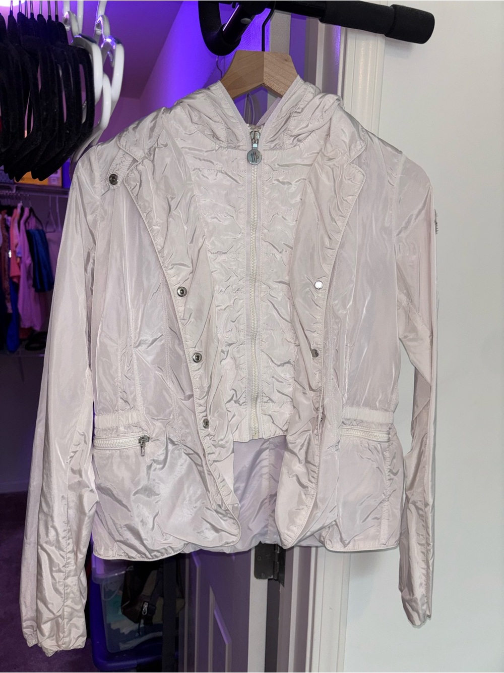 Moncler Light Pink Hooded Utility Jacket